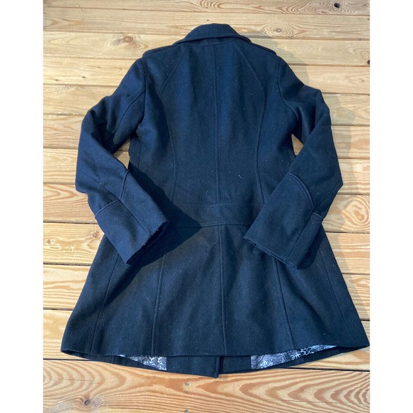 Guess Wool Button Front Peacoat Size Small Women’s Black - Picture 2 of 9